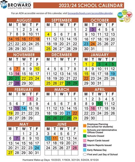 broward county calendar|2024 broward county school calendar.